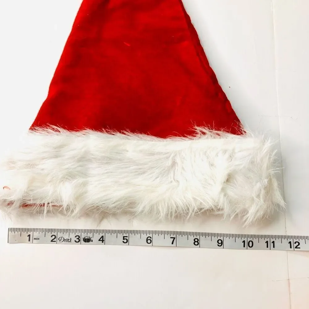 Red Santa Hat with Rhinestone Crown Tiara – Adult Size Holiday Christmas Hat, OS